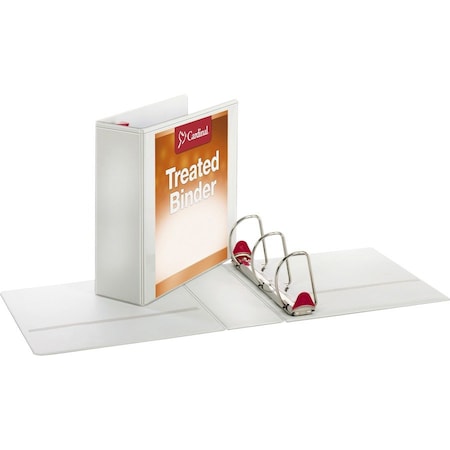 Cardinal Brands Cardinal Treated ClearVue Locking Slant-D Ring Binder, 4" Capacity, White 32140