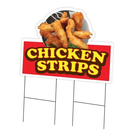 Signmission Chicken Strips Die Cut Yard & Stake outdoor plastic coroplast window, C-DC-2436-Chicken Strips19 C-DC-2436-Chicken Strips19