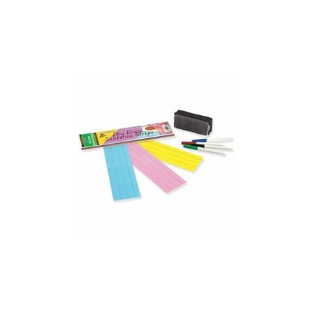 Pacon Sentence Strips, Dry Erase, Assorted, 12PK 5188