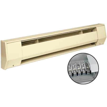 King Electric K BASEBOARD HEATER 4 ft 277/240V 1000/750W ALMOND 4K2407-AL