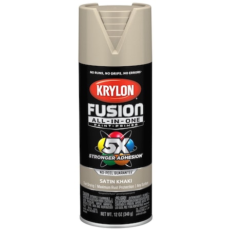 Fusion All-In-One 12 Oz Krylon Khaki Paint & Primer Spray Paint, Satin K02740007