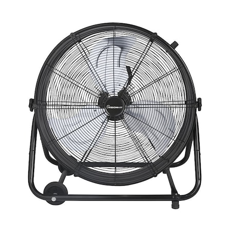 Visionair Heavy-Duty High-Velocity Tilting Drum Fan, 120 V, 24 in Dia Blade, 2-Speed, 6937 cfm Air 2VAFDRUM24