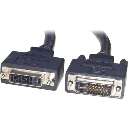 Cable Wholesale DVI-D Dual Link Extension Cable, Black, DVI-D Male to DVI-D Female, Ferrites 2 meter (6.6 foot) 10V2-07202BK