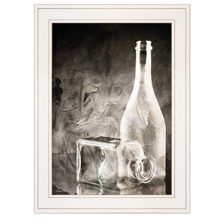 Homeroots Moody Gray Glassware Still Life 1 White Framed Print Kitchen Wall Art 404644