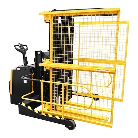 Vestil Steel Portable Pallet Inverter With Cage 32-76 IN. Fork Opening 3,000 Lb. Cap, Yellow/Black PI-P-SL-3276-PRSR