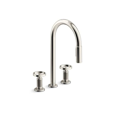 Kohler Billet Pull-down kitchen sink faucet with two-function sprayhead 28671-9-SN