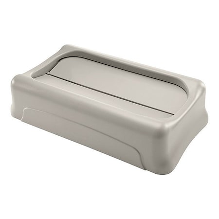 Rubbermaid Commercial Slim Jim(R) 23 gal Trash Can Lid, Swing Beige, Resin, 1 Openings 11 1/4 in W/Dia FG267360BEIG