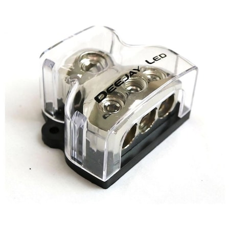 Deejay Led One 0 Gauge TO three 4 Gauge Main Power Distribution Terminal Block TBH1034CLEAR