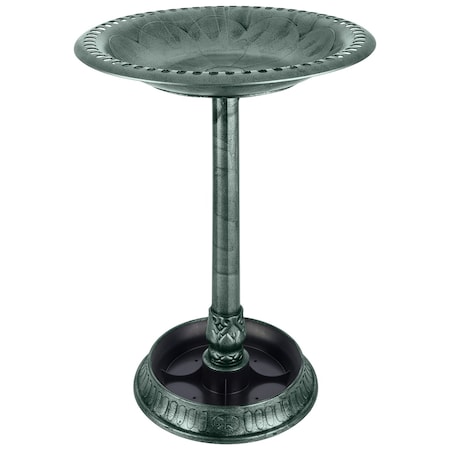 Pure Garden Outdoor Bird Bath with Flower Planter Base and Vintage Green Patina Finish 50-LG1072P