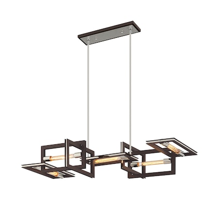 Troy Lighting Enigma 5 Light Linear 43.5 In. Textured Bronze F6185-TBZ/SS
