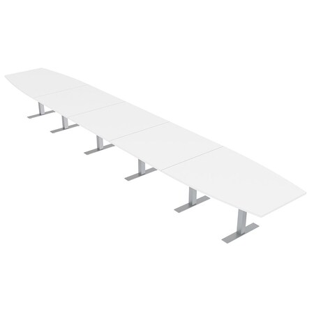 Skutchi Designs 22ft Conference Table With Power Unit | 22 Person Modular Boat Meeting Table | Harmony Series HAR-BOT-48X264-T-W960-NA