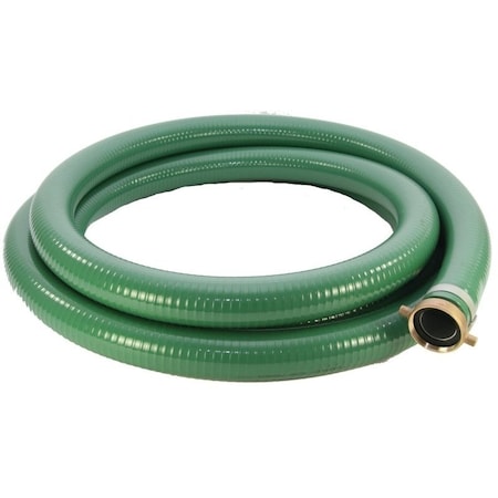 Abbott Rubber ABBOTT RUBBER 1240-3000-20 Suction Hose, 3 in ID, Male Thread x Female, PVC, Green 1240-3000-20