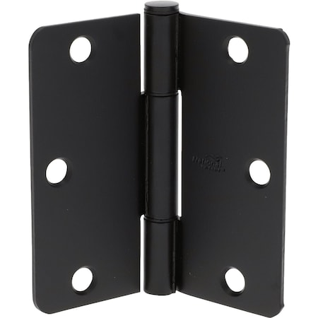 National Hardware Squeak Guard 3-1/2'' Matte Black Hinge with 1/4'' Radius, 3-Count N830-446