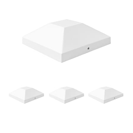 Nuvo Iron 4-in x 4-in White Rigid Plastic Pyramid Post Cap, 4PK PCP23-WEC-IP4
