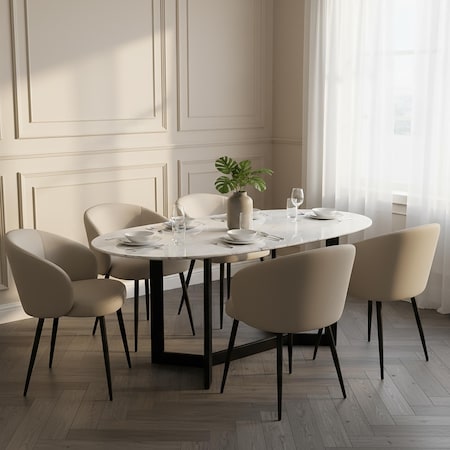 Manhattan Comfort Looma Metal Vegan Leather Side Chair in Stone Gray - Set of 2 DC1530-1