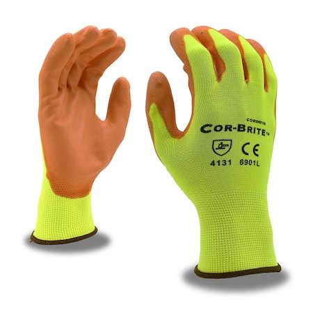 Cor-Brite Machine Gloves, 13 Ga, Hi Vis Yellow, PK12 6901XL