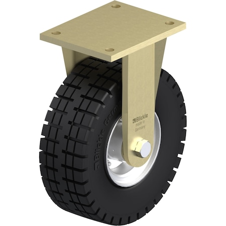 Blickle Rgd Plate Caster, Rubber, 9-7/8", 1000 lb. BS-VLE 255K