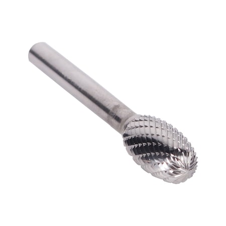 Drill America 3/16"x5/16" Oval Carbide Burr 1/4 Shank DULSE11