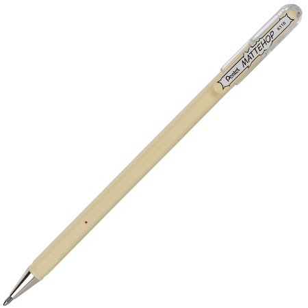 Pentel Hybrid MATTEHOP Gel Roller, 1.0mm, Matte Ivory White Ink, 12PK K110-VH