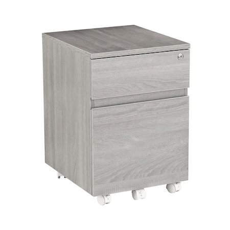 Homeroots 16" Gray Wood Drawer Filing Cabinet 723074