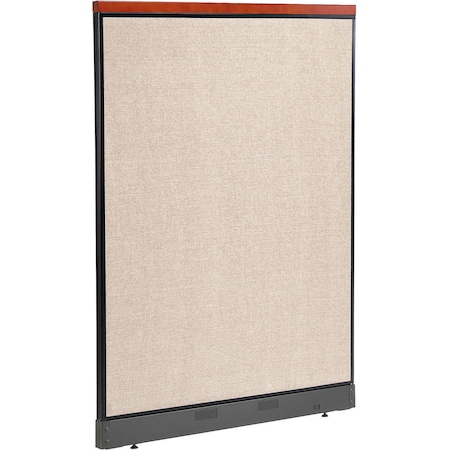 Global Industrial Interion Deluxe Office Partition Panel with Pass Thru Cable, 48-1/4"W x 65-1/2"H, Tan 277559PTN