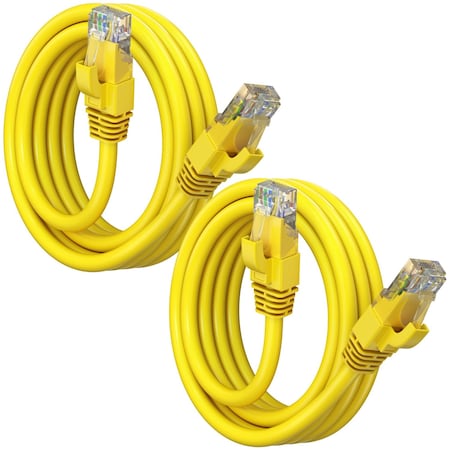 Maximm Cat6 Ethernet Cable 5ft 10Gbps 550MHz UTP, 2PK, Yellow, 2PK CAT6CCA-5YL-2PK