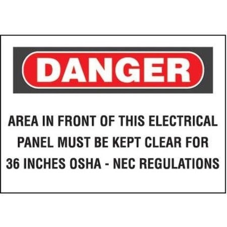 Panduit Danger Warning Sign, Red/White PPS0710D66