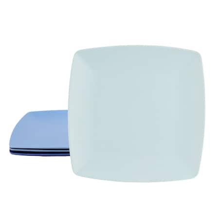 Gibson Home Grayson 4 Piece 8.5 Inch Square Melamine Dessert Plate Set in Assorted Blue 136428.04