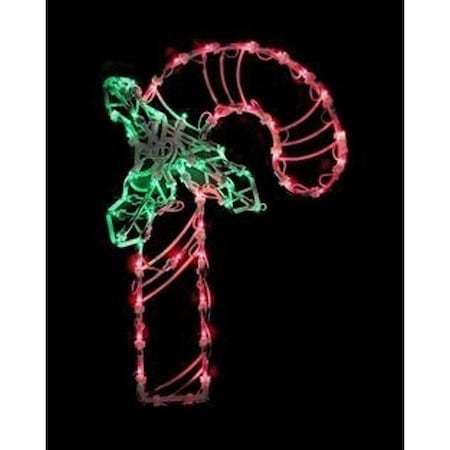 Santas Forest PreLit Christmas Candy Cane Dcor, 16 in L, LED Bulb 60309