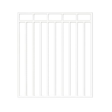 Nuvo Iron 45-in W x 46-in H Glossy Wht Benitoite Gate 48-in W Opening Self Close Hardware W/Dbl Side Handle IBG04546GW