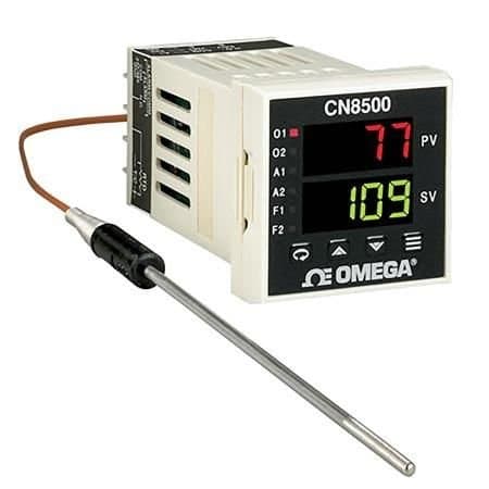 Omega Temperature/Process Controller, Temperature, T/C, 1 I/P, Relay/Relay, 2 O/P, 1/16 DIN, AC, 3.5 Digi CN8502TC-R1-R2-C2