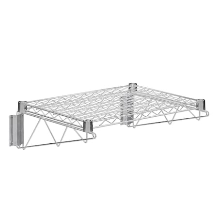Amgood 18 in. x 24 in. Chrome Wire Wall Mount Shelf AMG WRS-WALL CH-1824-Z