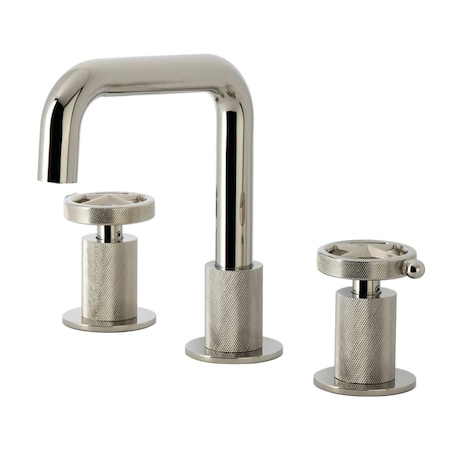 Kingston Brass Widespread Bathroom Faucet with Push Pop-Up Drain, Polished Nickel KS1416RNK