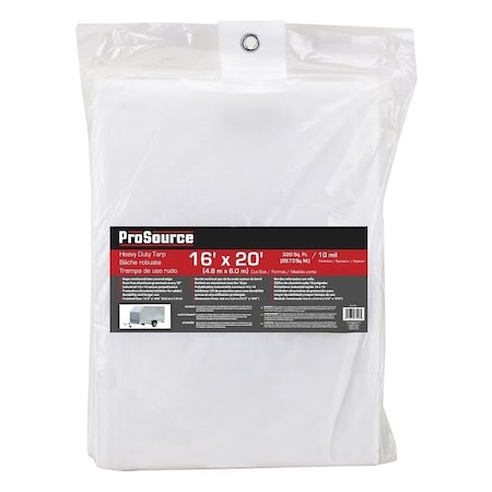 Prosource Tarp, White, Polyethylene TW1620
