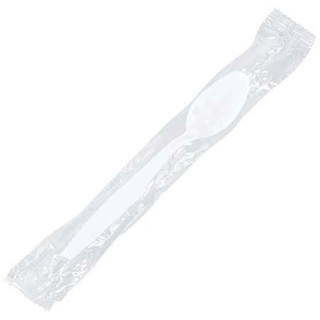 Non-Branded Individually Wrapped White Plastic Spoons, 1000PK PW109