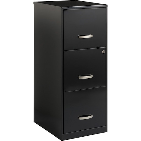 Space Solutions 3 Drawer Vertical File Cabinet, Black, Letter 18573