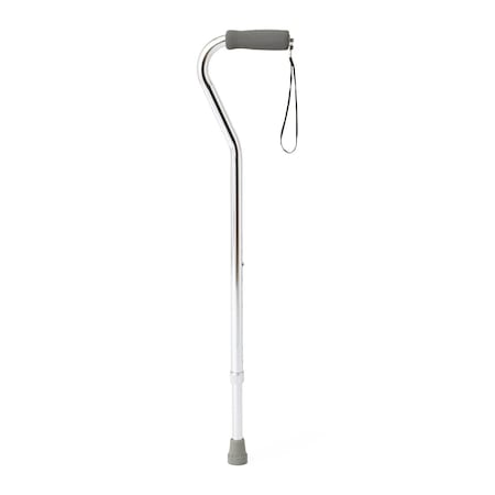 Medline Aluminum Fashion Cane with Offset Handle, Chrome MDS86420CHRH1