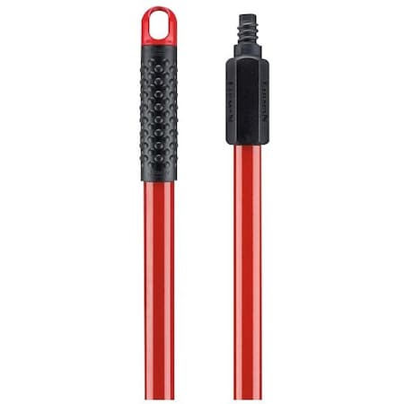 Libman Extra Long Handle, 1 in Dia, 60 in L, Threaded, Steel, Black/Red 601
