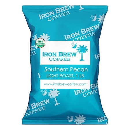 Iron Brew Coffee, Southern Pecans, Bag, Caffeinated, Whole Bean, 1.1 lb OSP1WB