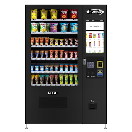 Koolmore Non-Refrigerated Vending Machine with 60 Slots, Credit Card Reader, Bill acceptor with Touch Screen KM-VMNT-50-BR