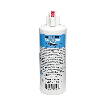 Boelube Cutting Oil, BOELUBE, Synthetic, 4 fl oz, Bottle, Red 70104-L