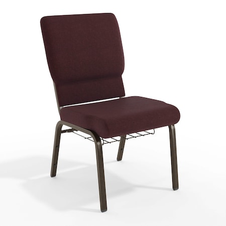 Flash Furniture Hercules Church Chair, 19-1/4 in W 25" L 33-1/4" H, Fabric Seat FD-CH02185-GV-005-BAS-GG