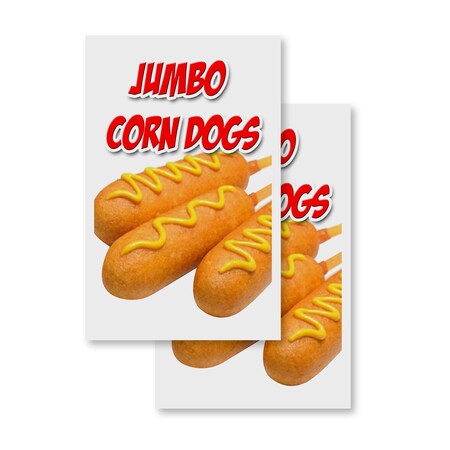 Signmission Jumbo Corndogs, Vinyl Decals Only 24 Inch x 36 Inch, Vinyl Decal, 2PK DSB-2436-2PACK-Jumbo Corndogs
