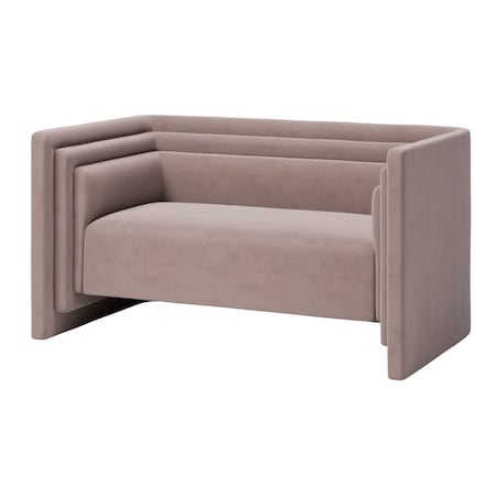 Homeroots 57in Taupe Velvet Loveseat 573998