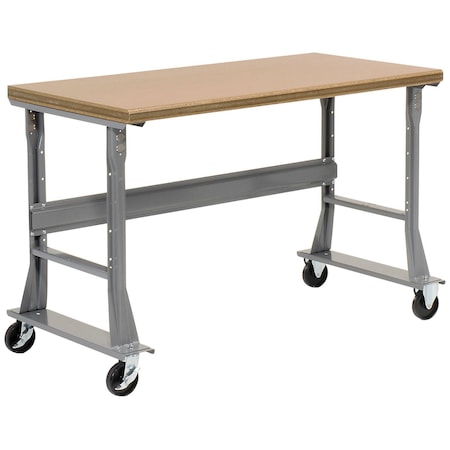 Global Industrial Mobile Workbench, 60 x 36", Flared Leg, Shop Top Square Edge 183442A