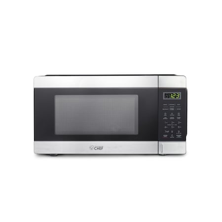 Commercial Chef Countertop Microwave, 1.1 Cubic Feet, Black With Stainless Steel Trim CHCM11100SSB