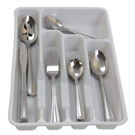 Gibson Home Basic Living Aston 45 Piece Flatware Set with Plastic Tray 43917.45