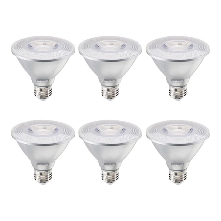 Bulbrite 75-Watt Equivalent Dimmable Flood PAR30SN Medium E26 LED Light Bulb, 3000K, 6PK 861772