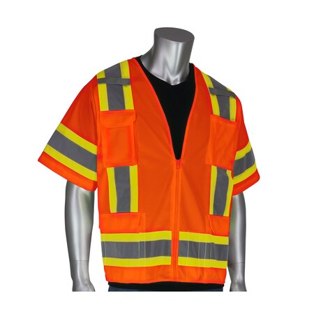 Pip ANSI Type R Class 3 Two-Tone Surveyor Eleven Pocket Vest 303-0500-OR/L