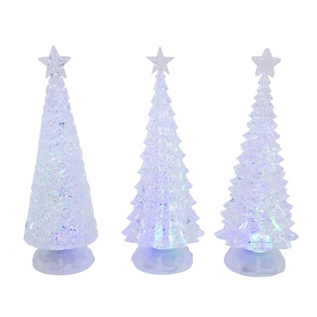 Gerson Clear Lighted Spinning Water Globe Trees Table Decor 13 in. 2497470